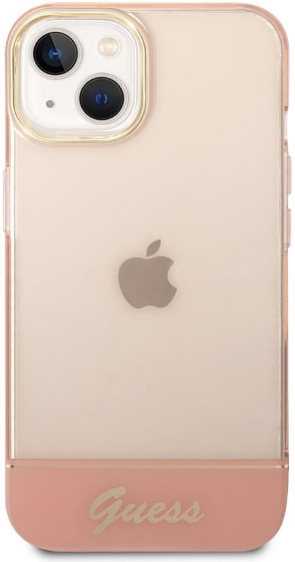Kryt na mobil Guess PC/TPU Camera Outline Translucent Zadní Kryt pro iPhone 14 Plus Pink