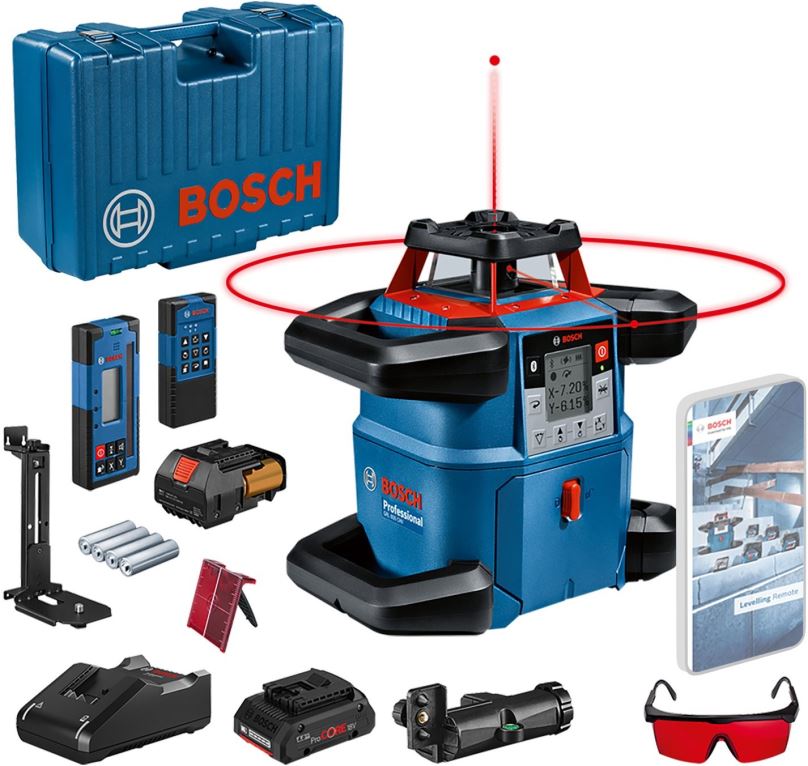 Rotační laser BOSCH Professional GRL 600 CHV + LR60 + RC6 + kufr 0.601.061.F00