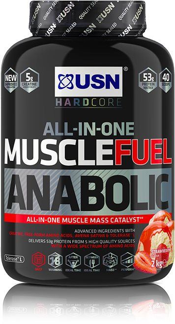 Gainer USN Muscle Fuel Anabolic, 2000g, jahoda
