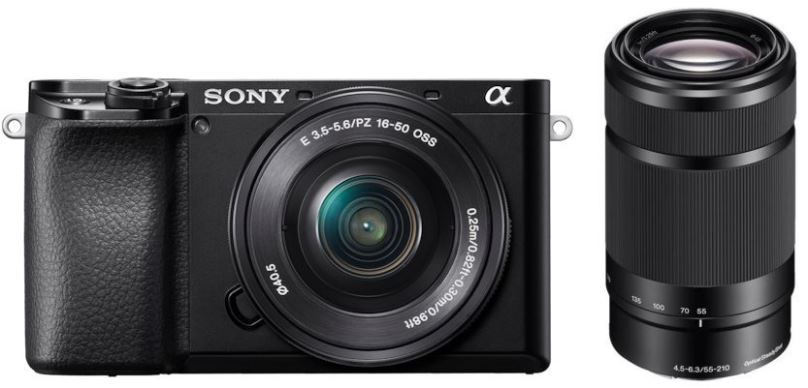 Digitální fotoaparát Sony Alpha A6100 černý + E PZ 16–50 mm f/3,5–5,6 OSS + E 55–210 mm f/4,5–6,3 OSS