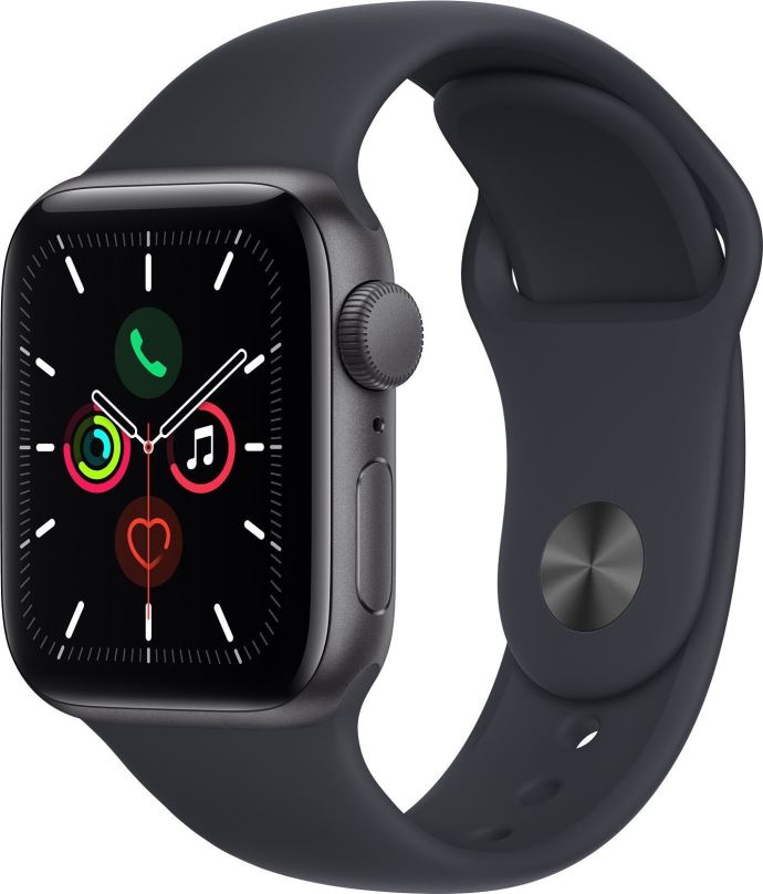 Chytré hodinky Apple Watch SE 40mm Vesmírně šedý hliník s temně inkoustovým sportovním řemínkem