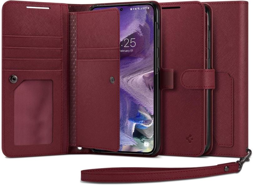 Kryt na mobil Spigen Wallet S Plus Burgundy Samsung Galaxy S23