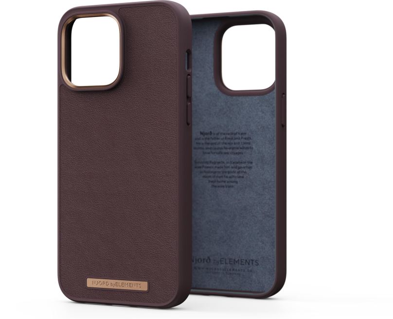 Kryt na mobil Njord iPhone 14 Pro Max Genuine Leather Case Dark Brown