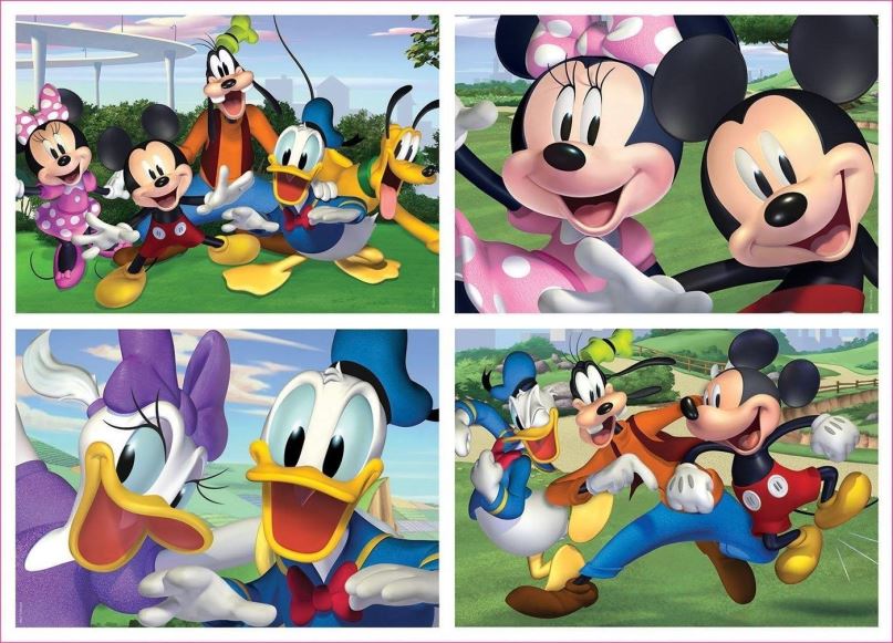 Puzzle Puzzle Mickey Mouse a přátelé 4v1 (20,40,60,80 dílků)