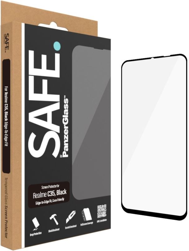 Ochranné sklo SAFE. by Panzerglass Realme C35 černý rámeček