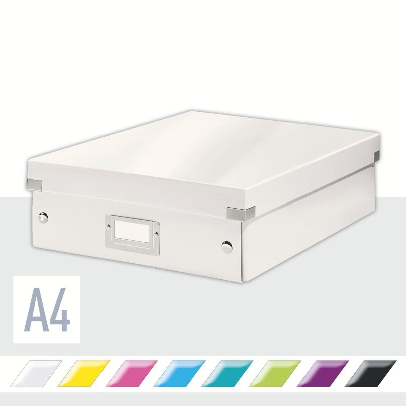 Archivační krabice LEITZ WOW Click & Store A4 28.1 x 10 x 37 cm, bílá