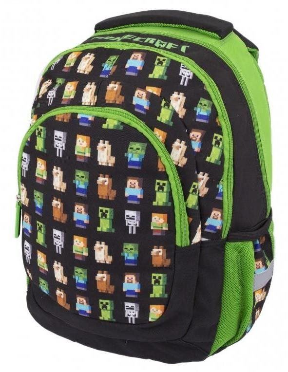 Školní batoh Školní batoh Minecraft zeleno černý