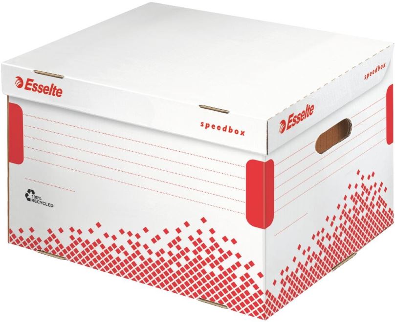Archivační krabice ESSELTE Speedbox, 39.2 x 30.1 x 33.4 cm, bílo-červená
