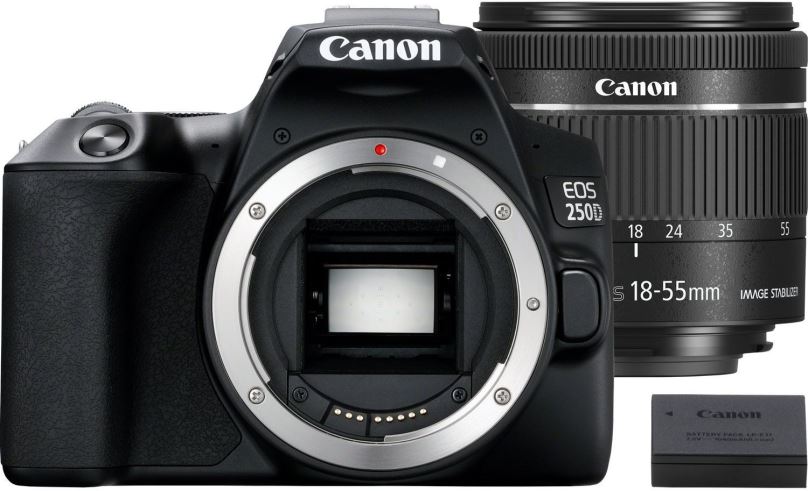 Digitální fotoaparát Canon EOS 250D černý + EF-S 18-55 mm f/4-5.6 IS STM + LP-E17