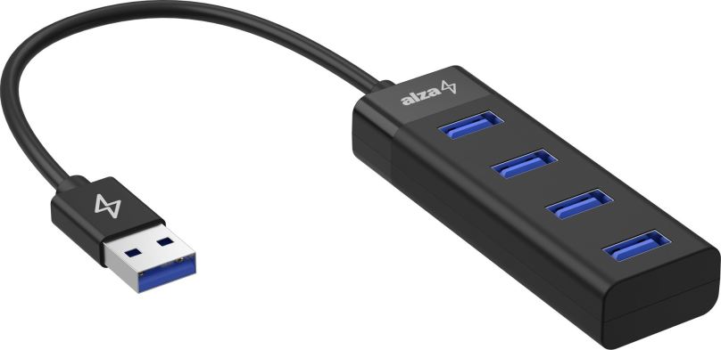 USB Hub AlzaPower Core USB-A (M) na 4× USB-A (F) černá