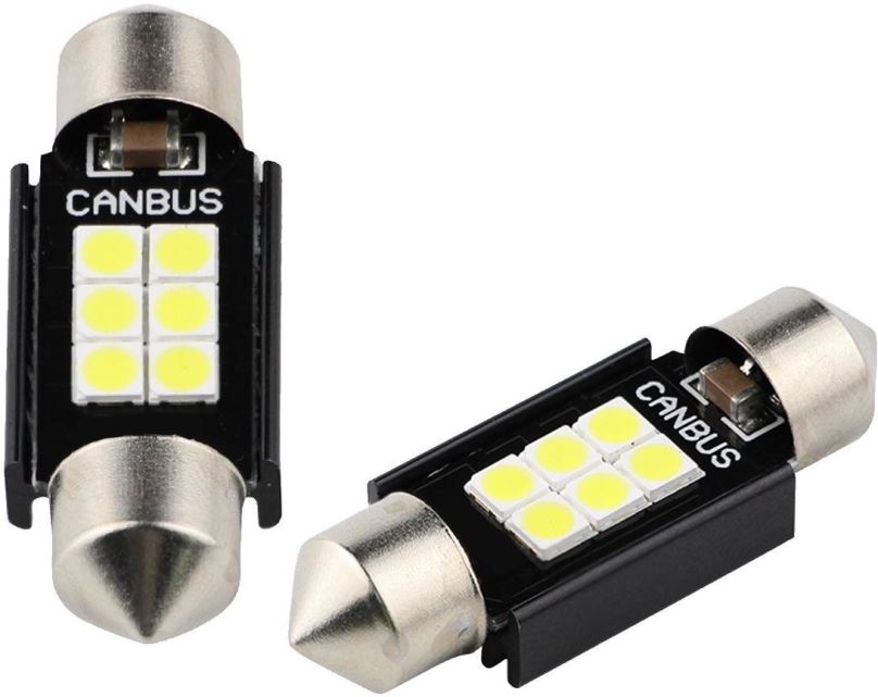 LED autožárovka SEFIS LED žárovka sufit 36mm 12V 6SMD CANBUS