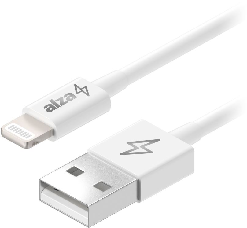 Datový kabel AlzaPower Core USB-A to Lightning MFi (C189) 1m bílý