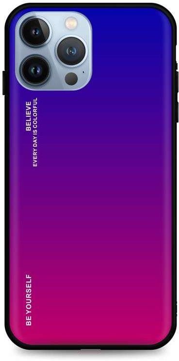Kryt na mobil TopQ LUXURY iPhone 13 Pro pevný duhový fialový 65374