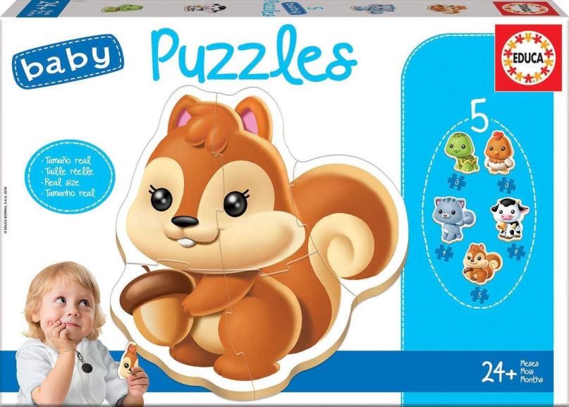 Puzzle Educa Baby puzzle Zvířátka 5v1 (3-5 dílků)