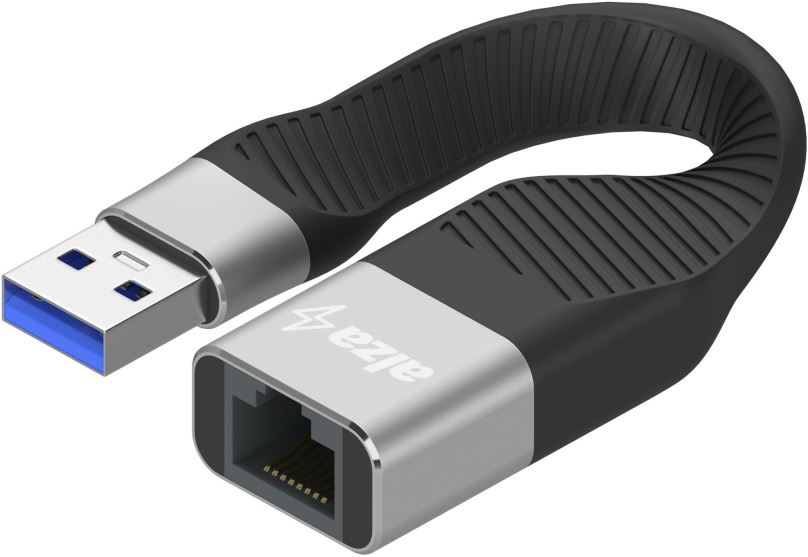 Redukce AlzaPower FlexCore USB-A na RJ-45 černá
