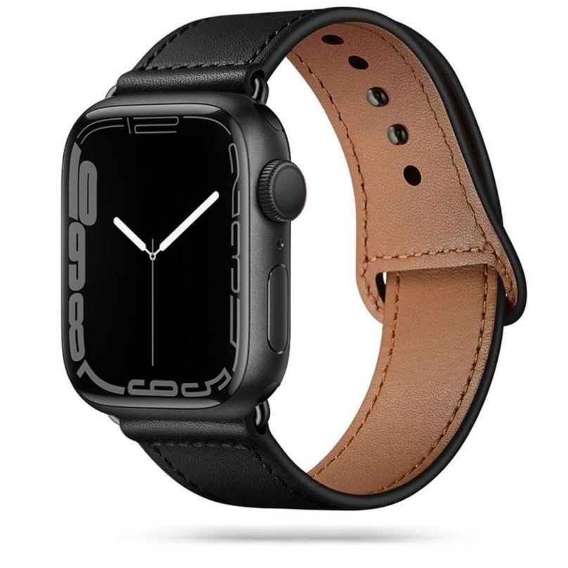 Řemínek Tech-Protect Leatherfit pro Apple Watch 38mm / 40mm / 41mm, black