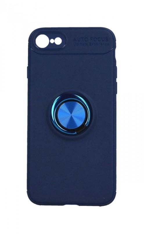 Kryt na mobil TopQ Kryt iPhone SE 2022 modrý s modrým prstenem 74636