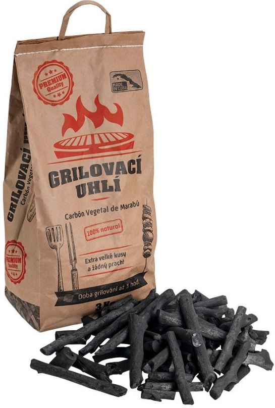 Grilovací uhlí Carbón Vegetal de Marabú grilovací uhlí 3 kg