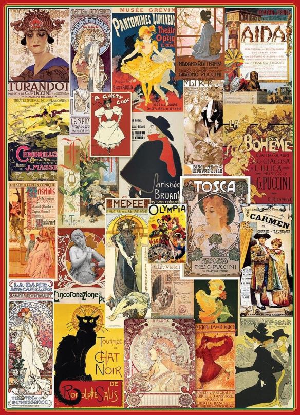 Puzzle Eurographics Puzzle Vintage plakáty z opery a divadla 1000 dílků