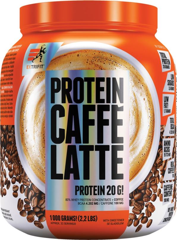 Protein Extrifit Protein Caffe Latte, 1000g, káva