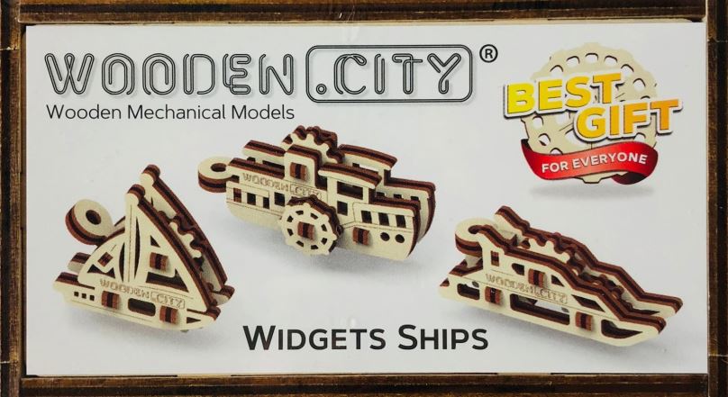 3D puzzle Wooden City 3D puzzle mini sada Widgets: Lodě 28 dílků
