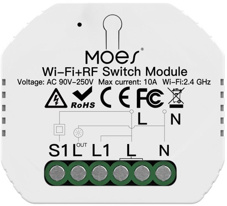 WiFi spínač MOES Hidden wifi smart switch 1 gang