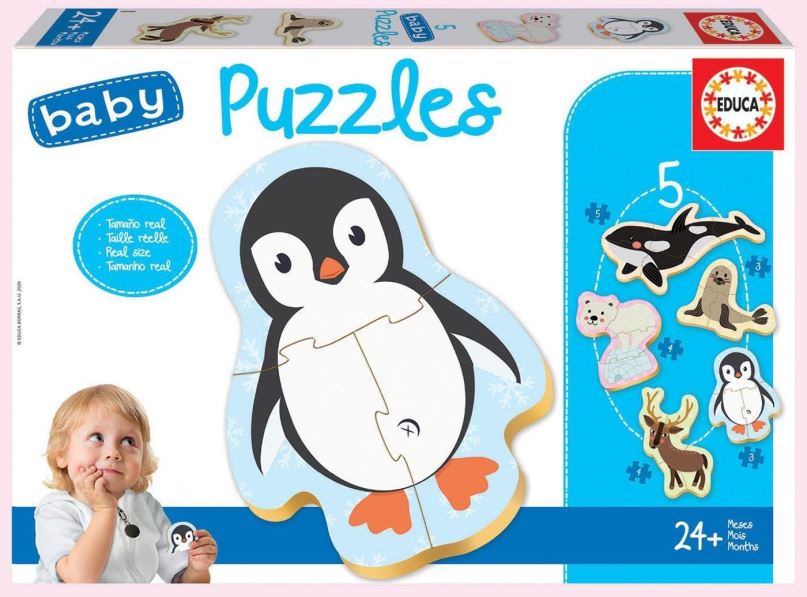Puzzle Educa Baby puzzle Polární zvířata 5v1 (3-5 dílků)