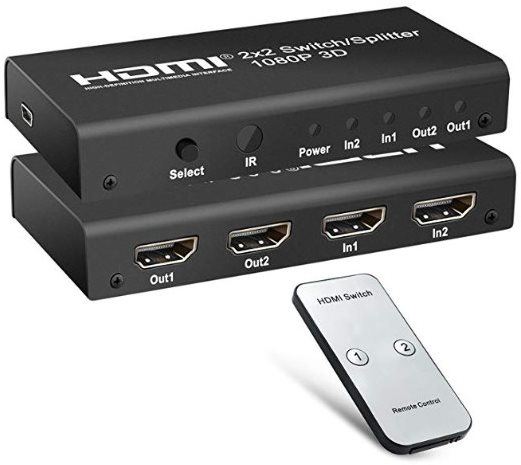 Switch PremiumCord HDMI switch 2:2 , 3D, 1080p s dálkovým ovladačem