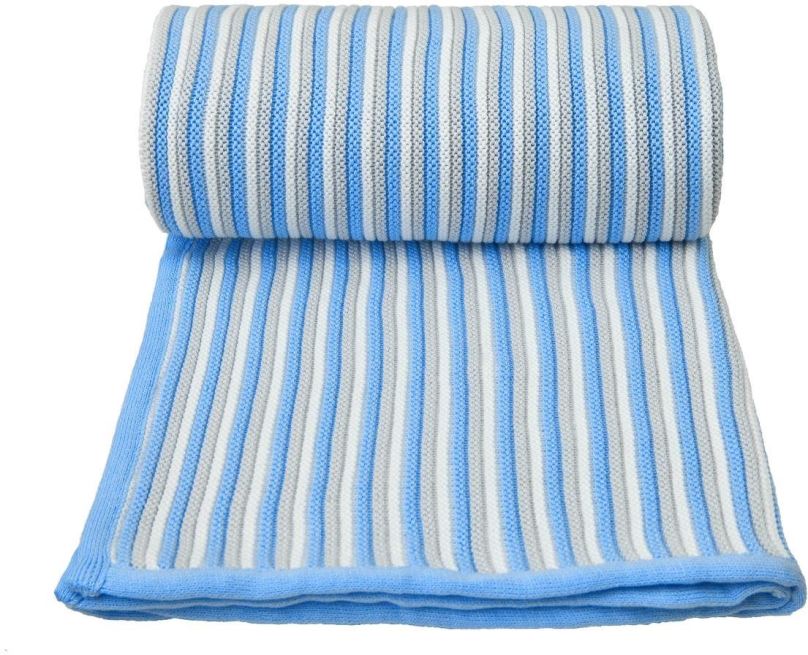 Deka T-TOMI pletená deka Spring White-Blue, 80 x 100 cm