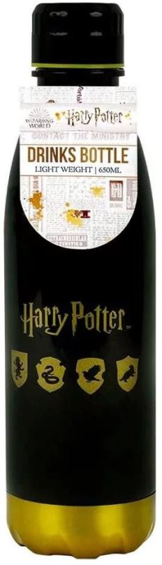 Láhev na pití Harry Potter - Hogwarts Shield - nerezová láhev na pití