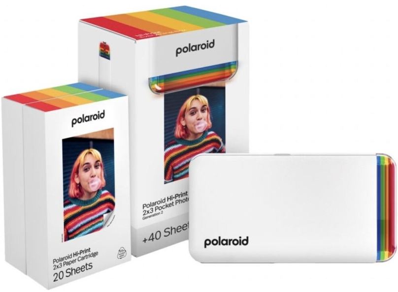 Termosublimační tiskárna Polaroid Hi·Print 2x3  Pocket Photo Printer Generation 2 Starter Set White