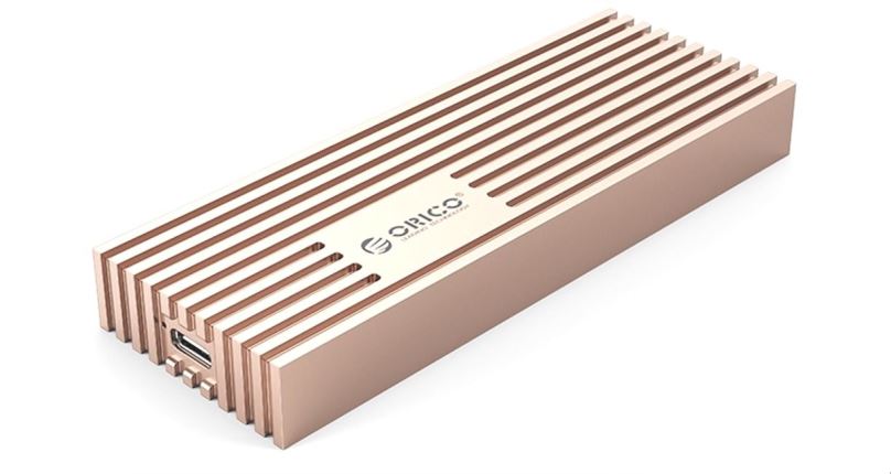 Externí box ORICO M233C3 USB 3.2 M.2 NVMe SSD Enclosure (20G), růžovo-zlaté