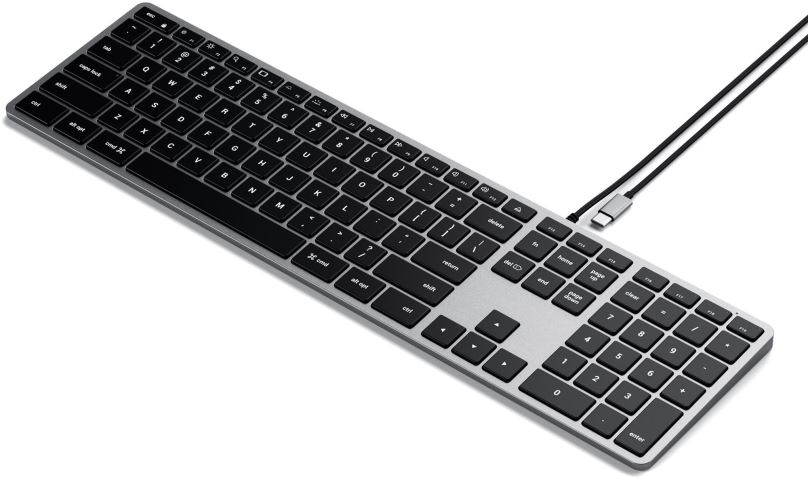 Klávesnice Satechi Slim W3 USB-C BACKLIT Wired Keyboard - Space Grey - US