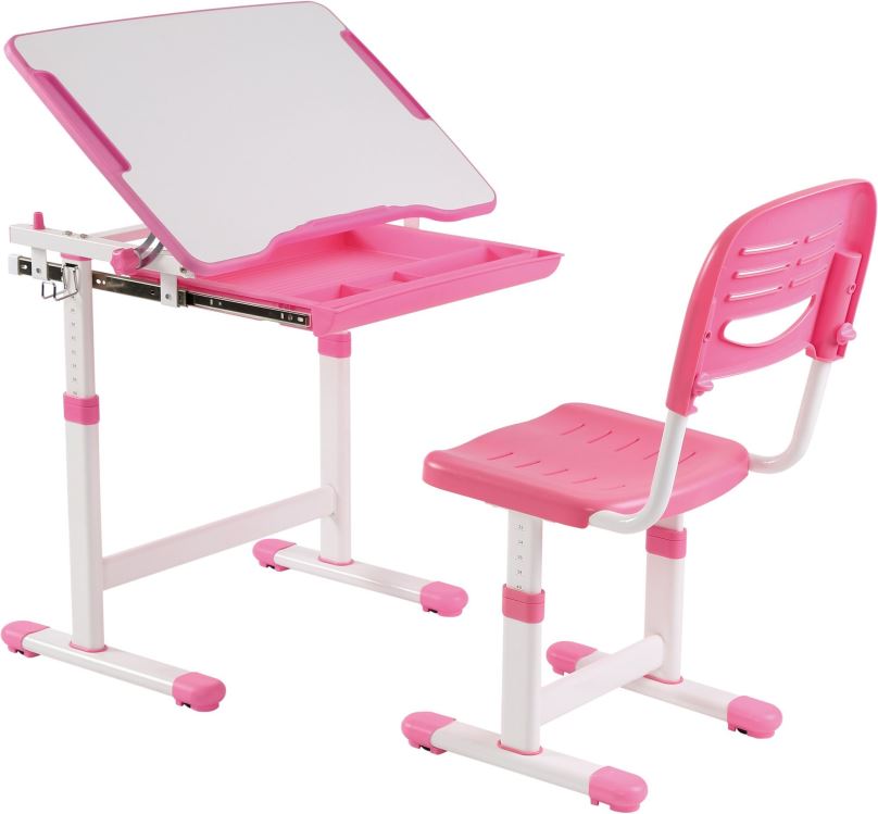Dětský psací stůl AlzaErgo Table ETJ100 růžový
