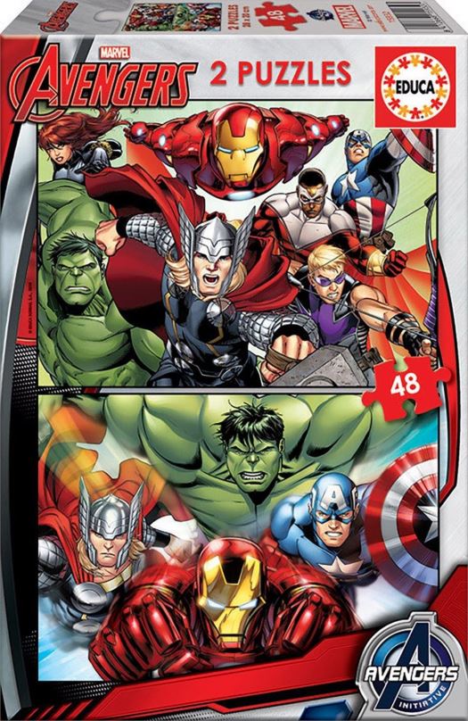 Puzzle Educa Puzzle Avengers - Sjednocení 2x48 dílků