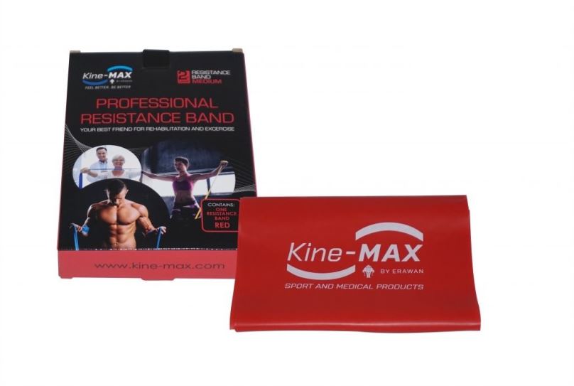 Guma na cvičení Kine-MAX Pro-Resistance Band - Level 2 – Červená (Střední)