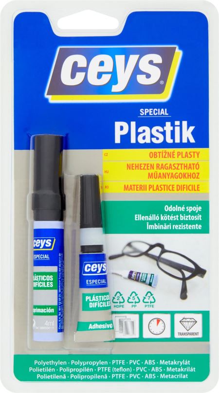 Lepidlo CEYS Special plastik na obtížné plasty 3 g + 4 ml