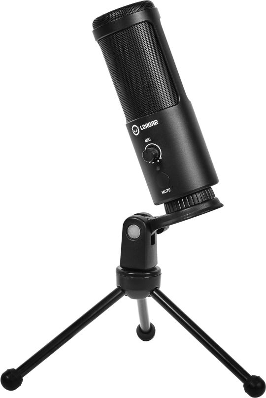 Mikrofon LORGAR Mikrofon Soner 521 pro Streaming, kondenzátorový, Volume, černý