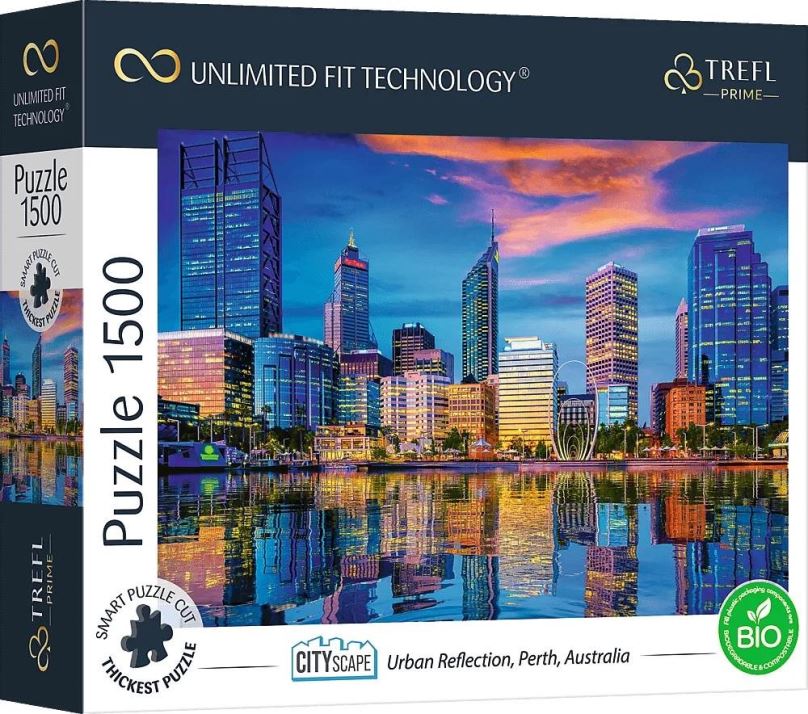 Puzzle Trefl Puzzle UFT Cityscape: Odraz města Perth, Austrálie 1500 dílků