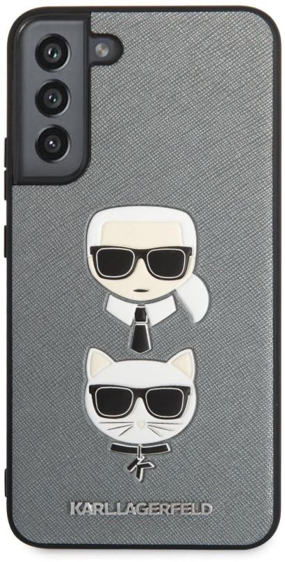 Kryt na mobil Karl Lagerfeld Saffiano K&C Heads Kryt pro Samsung Galaxy S22+ Silver
