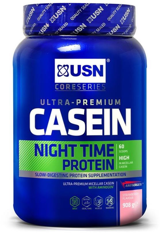 Protein USN Casein Protein, 908g, jahoda