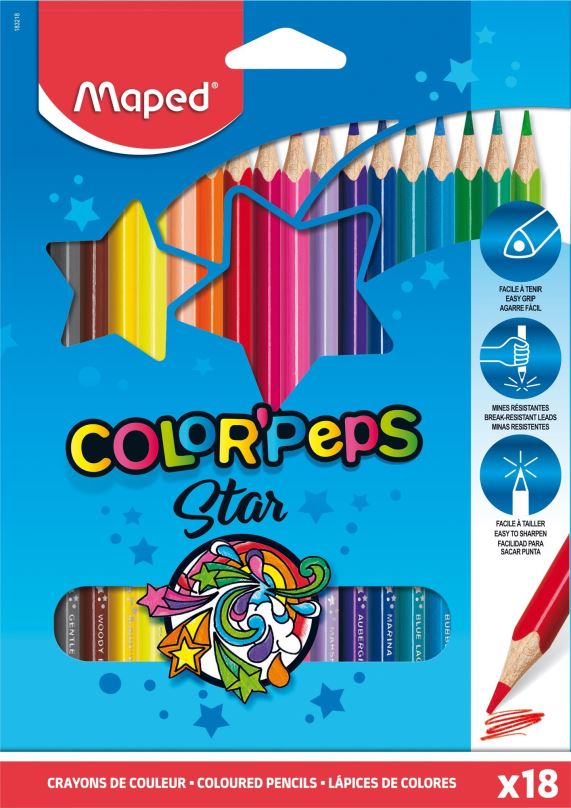 Pastelky MAPED Color Peps 18 barev trojhranné