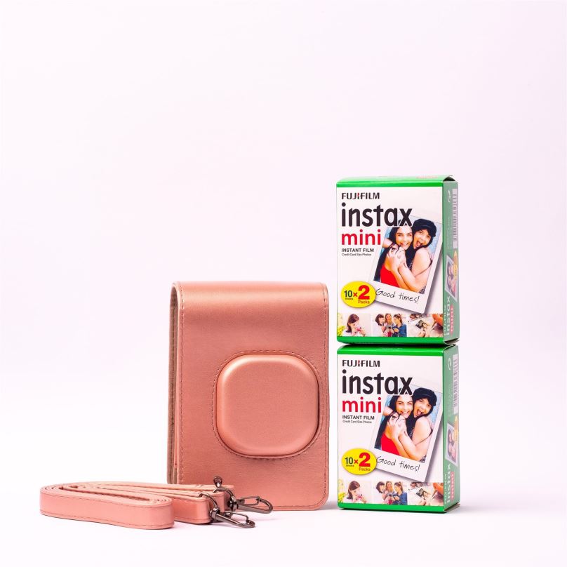 Fotopapír Fujifilm instax mini Liplay case pink bundle