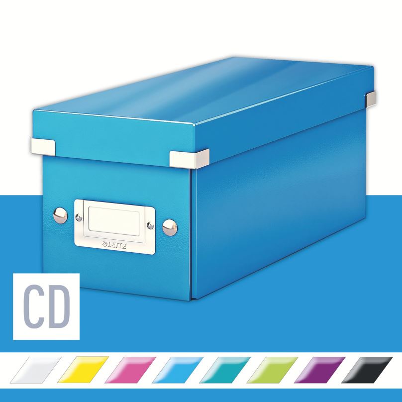 Archivační krabice LEITZ WOW Click & Store CD 14.3 x 13.6 x 35.2 cm, modrá