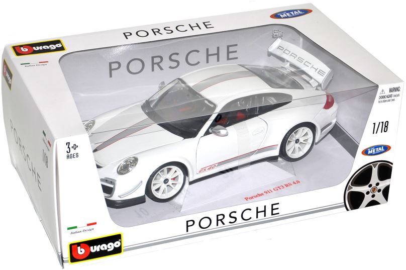 Kovový model Bburago Porsche 911 GT3 RS 4.0 - bílý