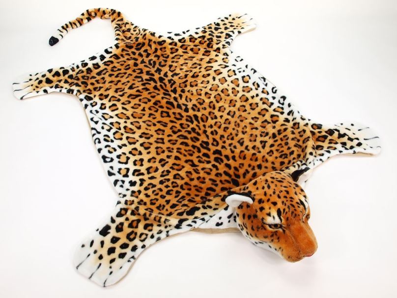 Plyšová předložka leopard velikost L, 167cm x 96cm