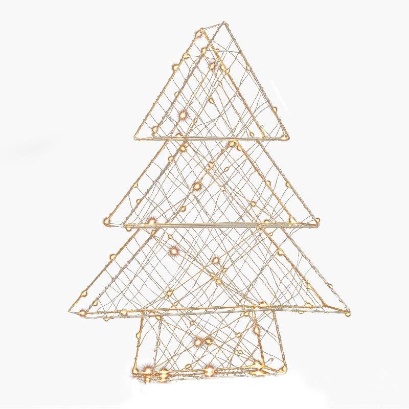 Vánoční osvětlení LED vánoční 3D stromeček kovový 100xLED, teplá bílá