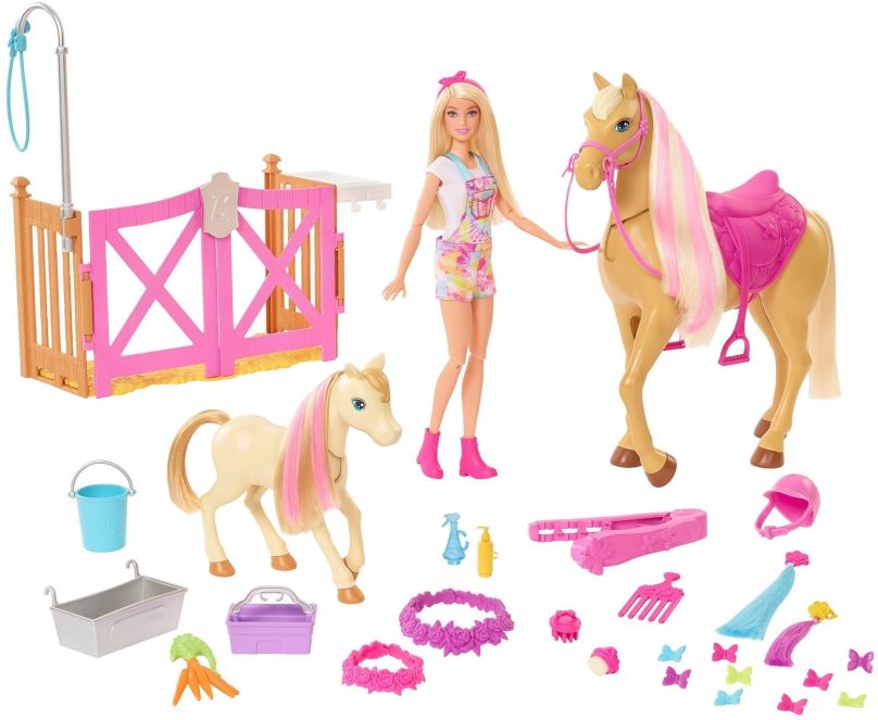 Barbie Rozkošný koník s doplňky, Mattel GXV77