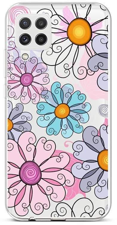 Kryt na mobil TopQ Samsung A22 silikon Colorful Daisy 65181