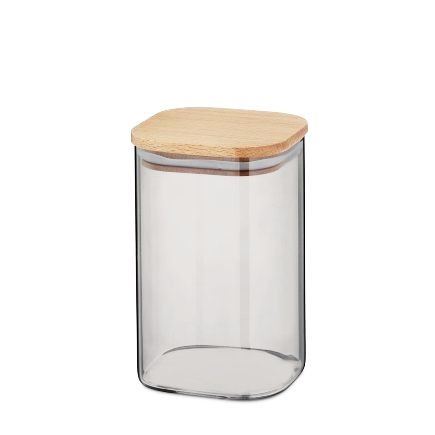 KELA Dóza skladovací sklo / dřevo NEA 1,1 l